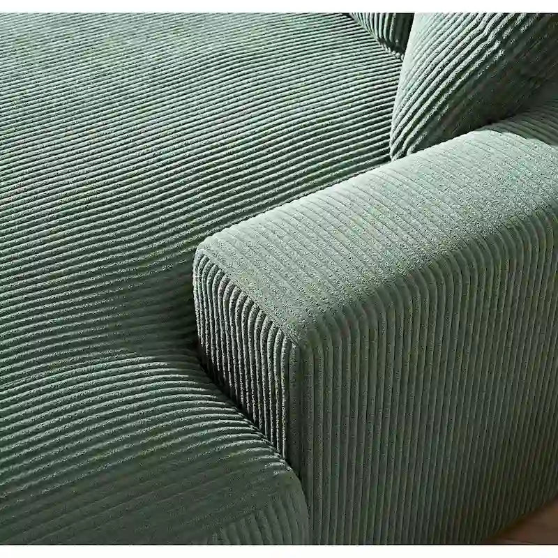 Chaise longue en velours côtelé pour salon