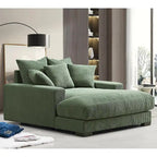 Chaise longue en velours côtelé pour salon