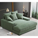 Chaise longue en velours côtelé pour salon