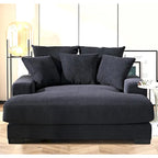 Chaise longue en velours côtelé pour salon