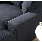 Chaise longue en velours côtelé pour salon