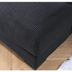 Chaise longue en velours côtelé pour salon