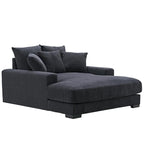 Chaise longue en velours côtelé pour salon