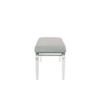 Ensemble de chambre à coucher 6 pièces en panneau rembourré gris Evonne avec éclairage DEL