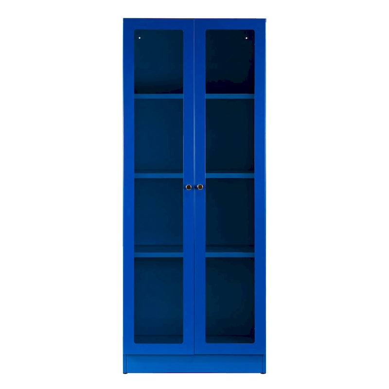  59-inch Blue French Door Metal Cabinet
