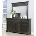 Ensemble de chambre à coucher 4 pièces Roundhill Furniture Farson avec finition en noyer foncé vieilli