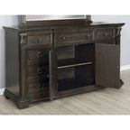 Ensemble de chambre à coucher 4 pièces Roundhill Furniture Farson avec finition en noyer foncé vieilli