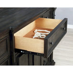 Ensemble de chambre à coucher 4 pièces Roundhill Furniture Farson avec finition en noyer foncé vieilli