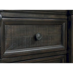 Ensemble de chambre à coucher 4 pièces Roundhill Furniture Farson avec finition en noyer foncé vieilli