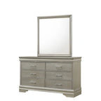Ensemble de chambre à coucher Sigurd 4 pièces en similicuir argenté capitonné
