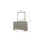 Ensemble de chambre à coucher Sigurd 4 pièces en similicuir argenté capitonné