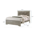 Ensemble de chambre à coucher Sigurd 4 pièces en similicuir argenté capitonné