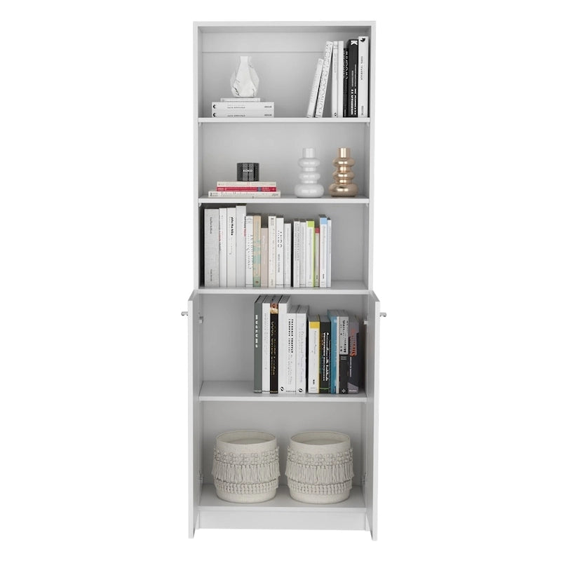 Grande bibliothèque de 4 étagères et armoire - Lot de 2