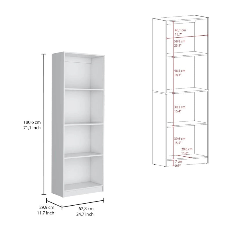 Grande bibliothèque de 4 étagères et armoire - Lot de 2