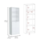 Grande bibliothèque de 4 étagères et armoire - Lot de 2