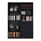 Grande bibliothèque de 4 étagères et armoire - Lot de 2