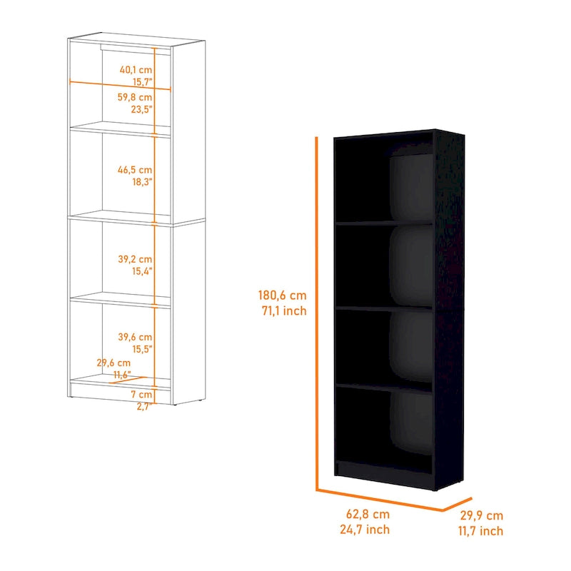 Grande bibliothèque de 4 étagères et armoire - Lot de 2