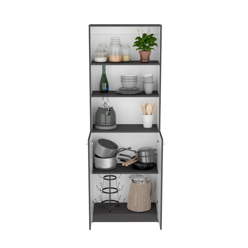 Grande bibliothèque de 4 étagères et armoire - Lot de 2