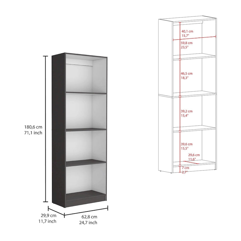 Grande bibliothèque de 4 étagères et armoire - Lot de 2