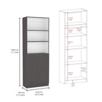 Grande bibliothèque de 4 étagères et armoire - Lot de 2