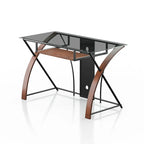 Bureau informatique en verre teinté gris moderne Falt de 47 pouces par Furniture of America
