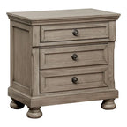Ensemble de chambre à coucher 3 pièces Nahkohe avec rangement, lit traîneau en bois gris de transition et USB par Furniture of America