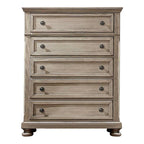 Ensemble de chambre à coucher 3 pièces Nahkohe avec rangement, lit traîneau en bois gris de transition et USB par Furniture of America