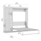Lit escamotable Nebula pleine grandeur avec armoire (84W) de Bestar