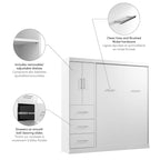 Lit escamotable Nebula pleine grandeur avec armoire (84W) de Bestar
