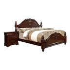 Ensemble de chambre à coucher 2 pièces à baldaquin Diva en bois massif de cerisier de Furniture of America