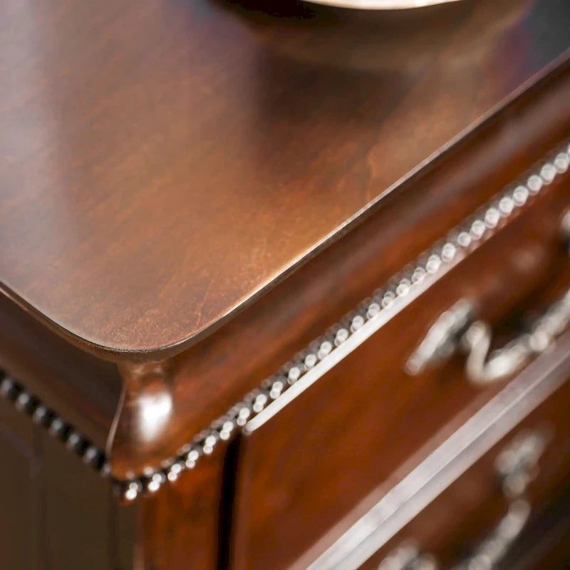 Ensemble de chambre à coucher 2 pièces à baldaquin Diva en bois massif de cerisier de Furniture of America