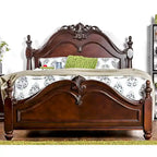 Ensemble de chambre à coucher 2 pièces à baldaquin Diva en bois massif de cerisier de Furniture of America