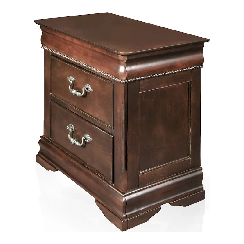 Ensemble de chambre à coucher 2 pièces à baldaquin Diva en bois massif de cerisier de Furniture of America