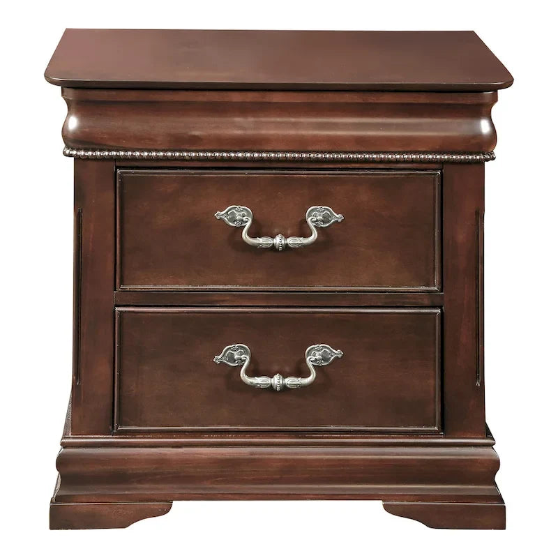 Ensemble de chambre à coucher 2 pièces à baldaquin Diva en bois massif de cerisier de Furniture of America