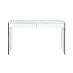 Bureau Somette contemporain blanc brillant et verre