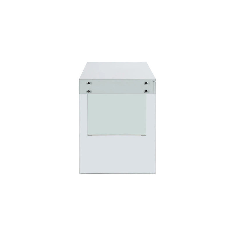 Bureau Somette contemporain blanc brillant et verre