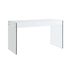 Bureau Somette contemporain blanc brillant et verre