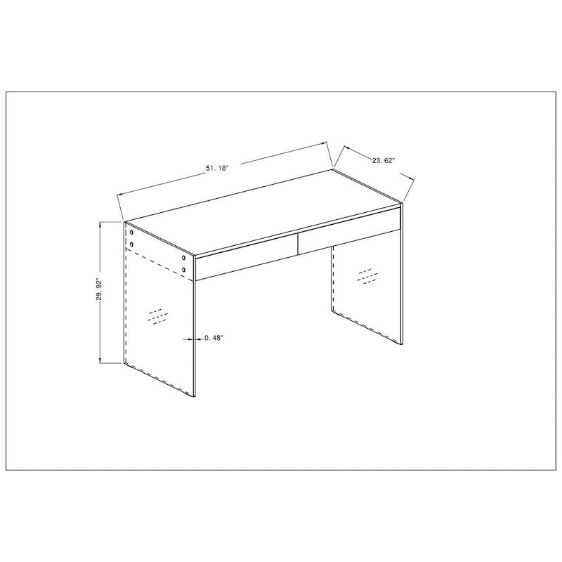 Bureau Somette contemporain blanc brillant et verre