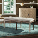 Banc en bois capitonné style brasserie Lynnette - 47,3 x 17,5 x 19 - 47Lx18Px19H
