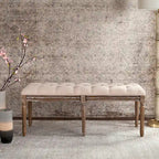 Banc en bois capitonné style brasserie Lynnette - 47,3 x 17,5 x 19 - 47Lx18Px19H