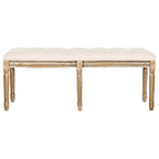 Banc en bois capitonné style brasserie Lynnette - 47,3 x 17,5 x 19 - 47Lx18Px19H