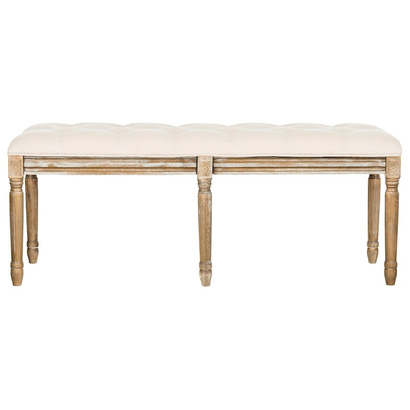 Banc en bois capitonné style brasserie Lynnette - 47,3 x 17,5 x 19 - 47Lx18Px19H