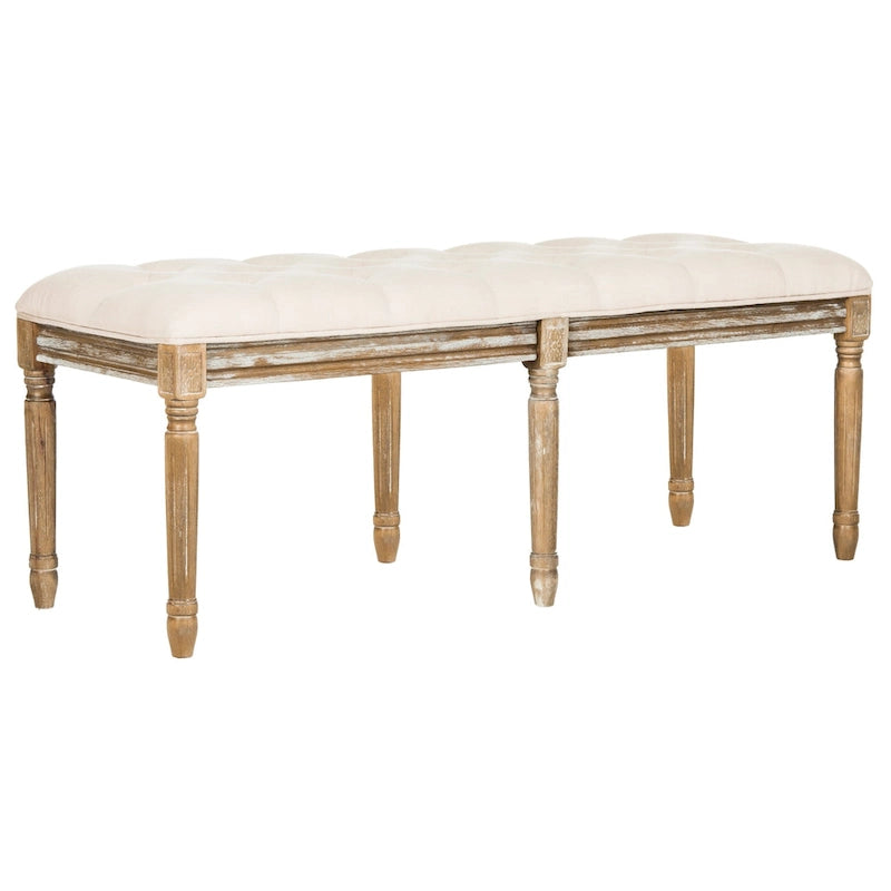 Banc en bois capitonné style brasserie Lynnette - 47,3 x 17,5 x 19 - 47Lx18Px19H