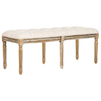 Banc en bois capitonné style brasserie Lynnette - 47,3 x 17,5 x 19 - 47Lx18Px19H