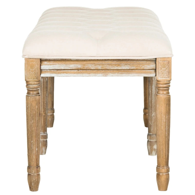 Banc en bois capitonné style brasserie Lynnette - 47,3 x 17,5 x 19 - 47Lx18Px19H