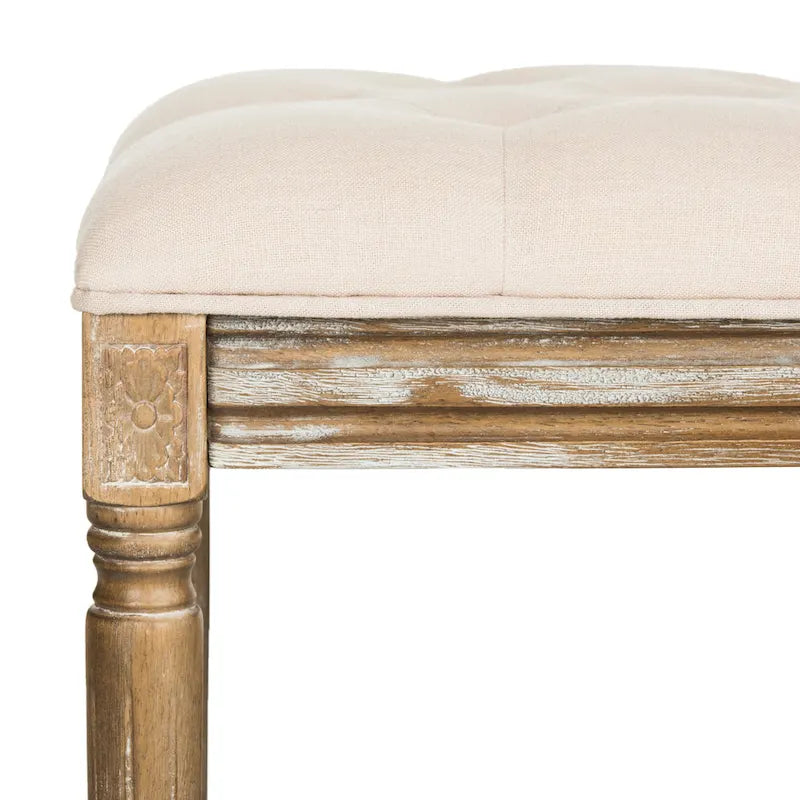 Banc en bois capitonné style brasserie Lynnette - 47,3 x 17,5 x 19 - 47Lx18Px19H