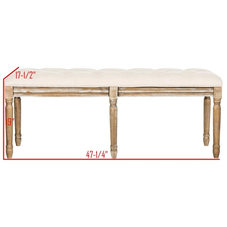 Banc en bois capitonné style brasserie Lynnette - 47,3 x 17,5 x 19 - 47Lx18Px19H