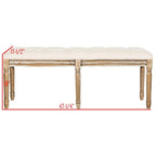 Banc en bois capitonné style brasserie Lynnette - 47,3 x 17,5 x 19 - 47Lx18Px19H