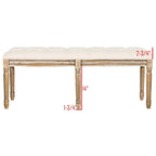 Banc en bois capitonné style brasserie Lynnette - 47,3 x 17,5 x 19 - 47Lx18Px19H