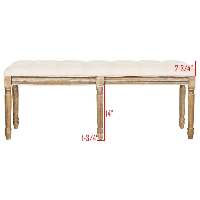 Banc en bois capitonné style brasserie Lynnette - 47,3 x 17,5 x 19 - 47Lx18Px19H